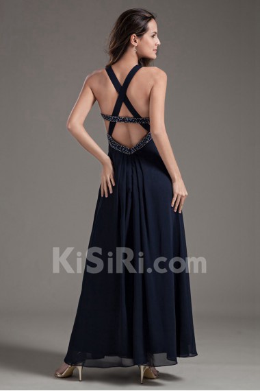 Chiffon Sweetheart Column Ankle-Length Dress