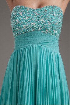 Chiffon Sweetheart Column Floor Length Dress with Sequins