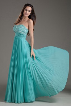 Chiffon Sweetheart Column Floor Length Dress with Sequins