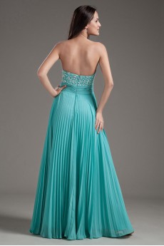 Chiffon Sweetheart Column Floor Length Dress with Sequins