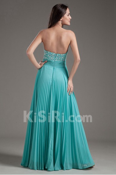 Chiffon Sweetheart Column Floor Length Dress with Sequins