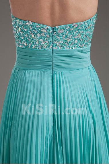 Chiffon Sweetheart Column Floor Length Dress with Sequins