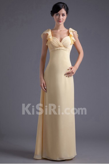 Chiffon Sweetheart Sheath Cap Sleeves Dress