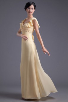 Chiffon Sweetheart Sheath Cap Sleeves Dress