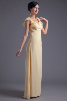 Chiffon Sweetheart Sheath Cap Sleeves Dress