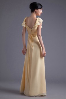 Chiffon Sweetheart Sheath Cap Sleeves Dress