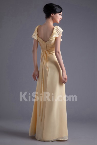 Chiffon Sweetheart Sheath Cap Sleeves Dress