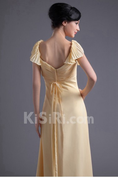 Chiffon Sweetheart Sheath Cap Sleeves Dress