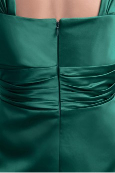 Satin V Neckline Sheath Dress with Sash