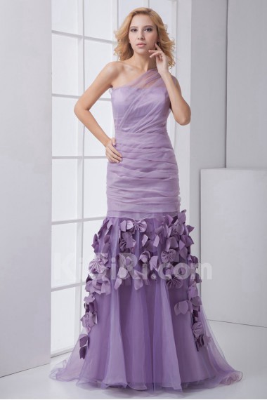 Organza Strapless Sheath Bow Dress