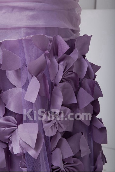 Organza Strapless Sheath Bow Dress