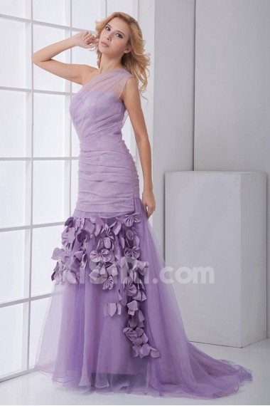 Organza Strapless Sheath Bow Dress