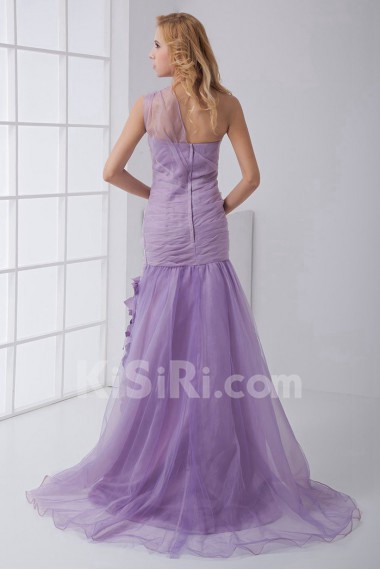 Organza Strapless Sheath Bow Dress