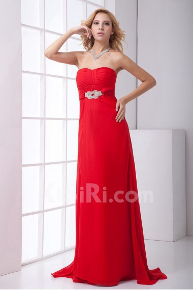 Chiffon Sweetheart Empire Dress with Sash