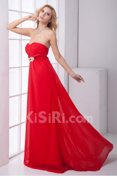 Chiffon Sweetheart Empire Dress with Sash