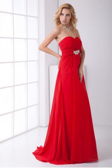 Chiffon Sweetheart Empire Dress with Sash