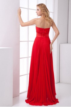 Chiffon Sweetheart Column Dress with Sash