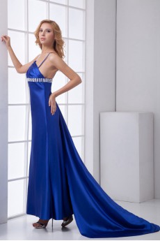 Satin Asymmetrical Sheath Dress with Sequins