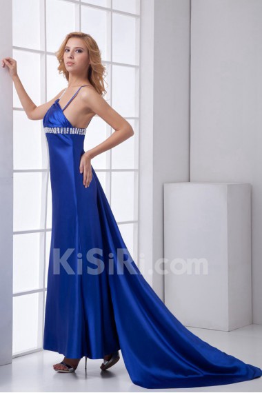 Satin Asymmetrical Sheath Dress with Sequins