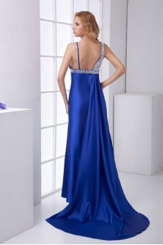 Satin Asymmetrical Sheath Dress with Sequins