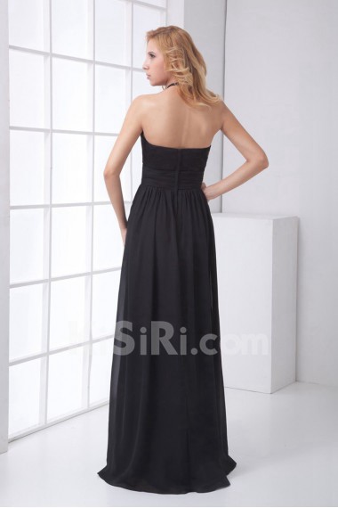 Chiffon Jewel Column Dress with Sash