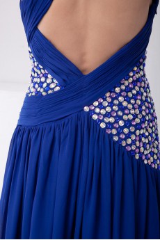 Chiffon One Shoulder A Line Dress with Sequins