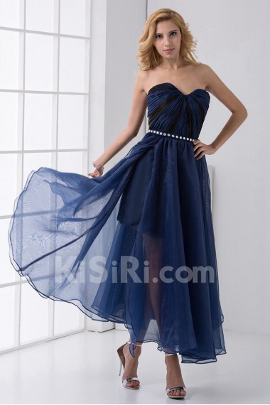 Chiffon Sweetheart Column Ankle-Length Dress with Sequins