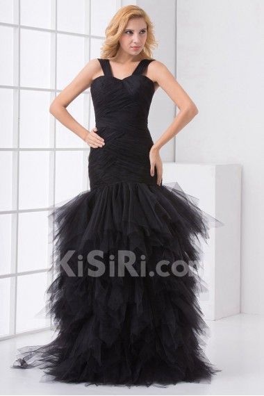 Net Sweetheart Sheath Dress with Crisscross Ruched Bodice