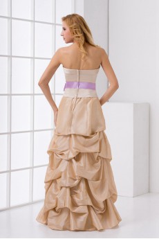 Satin Strapless A Line Dress