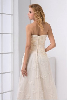 Lace Sweetheart A Line Dress with Crisscross Ruched Bodice