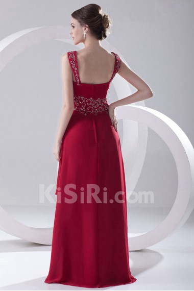 Chiffon Strapless A Line Dress with Embroidery