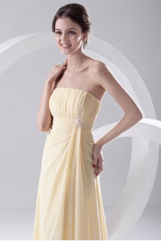 Chiffon Strapless Column Dress