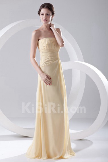 Chiffon Strapless Column Dress