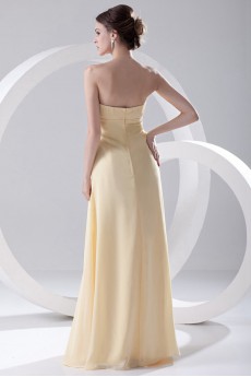 Chiffon Strapless Column Dress