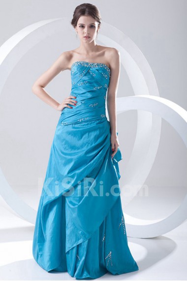 Chiffon Strapless A Line Dress with Sequins