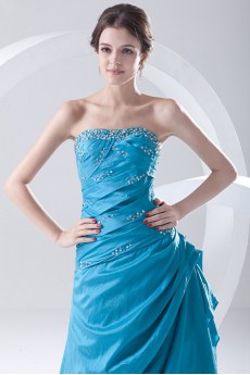 Chiffon Strapless A Line Dress with Sequins