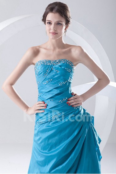 Chiffon Strapless A Line Dress with Sequins