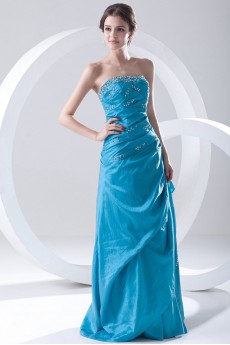 Chiffon Strapless A Line Dress with Sequins