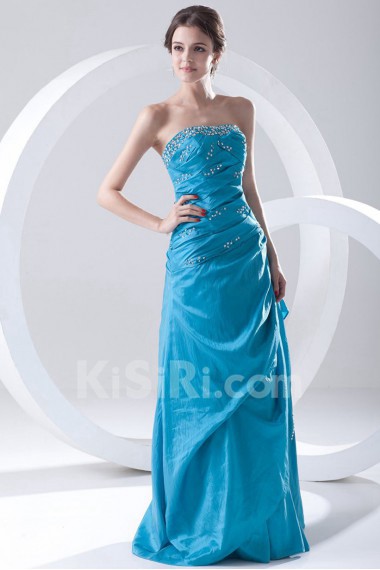 Chiffon Strapless A Line Dress with Sequins