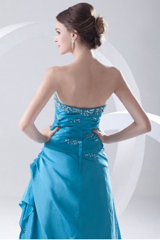 Chiffon Strapless A Line Dress with Sequins