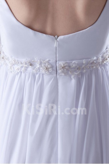 Chiffon Square Column Dress with Embroidery