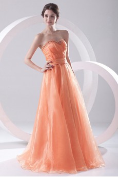 Organza Sweetheart A Line Beaded Dress