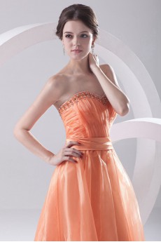 Organza Sweetheart A Line Beaded Dress