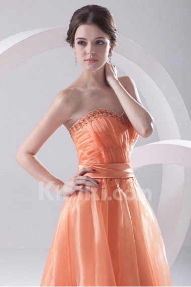 Organza Sweetheart A Line Beaded Dress