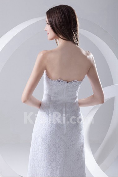 Lace Strapless Column Ankle-Length Dress