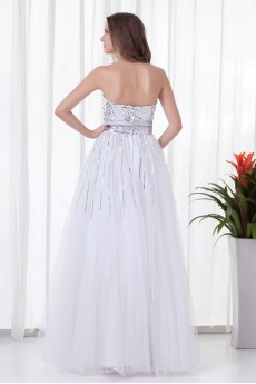 Organza Sweetheart A Line Floor Length Dress with Sequins