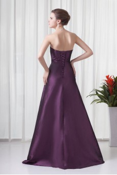 Taffeta Sweetheart A Line Floor Length Dress with Embroidery