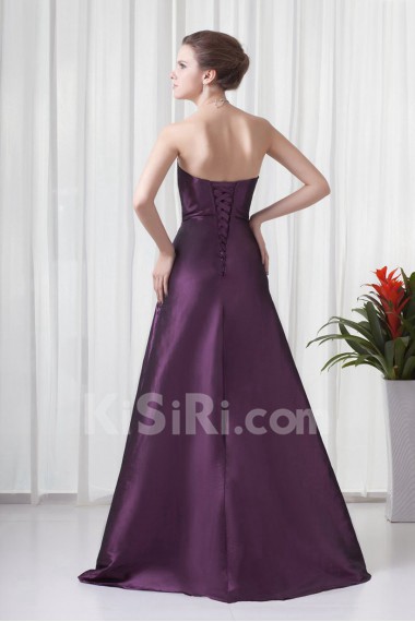 Taffeta Sweetheart A Line Floor Length Dress with Embroidery