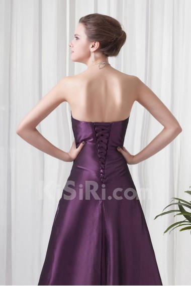 Taffeta Sweetheart A Line Floor Length Dress with Embroidery