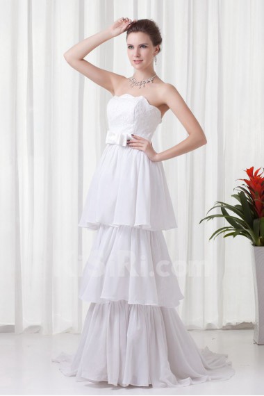 Chiffon Strapless Empire Dress with Sash